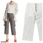 Brochu Walker  Size S Cropped Pants Linen Blend Button Front Straight Leg Women's Photo 1
