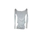 ZARA Women Top Semi Sheer Layered Boatneck Long Sleeve White Cotton Small NWT Photo 10