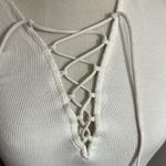 EXPRESS Women's  Tie Front Ribbed T-Shirt Photo 1