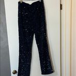 Belle by Kim Gravel Navy Sequin Straight Leg Pants Blue Size XS Photo 3