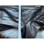 Ann Taylor Dark Chocolate Brown Leather Moto Jacket with Gold Zippers Photo 6