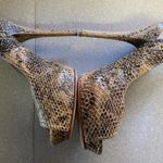 Zigi ny Urgent Snakeskin Leather Gold Studded Sling Back Prom Wedding He… Size 9 Photo 5