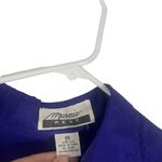 Marnie West Vintage 80s Women's Size Medium 100% Silk Disco Button Up Blue Photo 3