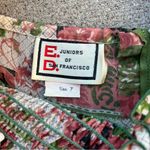 VTG 70s green pink patchwork floral garden party sheer puff sleeve prairie dress Size XS Photo 4