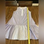 Vineyard Vines  Blue pin Stripe Shirt shift tier ruffle hem knee length dress 8 Photo 6