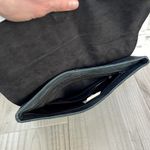 Anthropologie  Black Metallic Bronze Nubuck Leather Clutch Purse NWT Photo 2