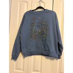 American Eagle Skeleton Floral Graphic Sweatshirt Blue XL Photo 2