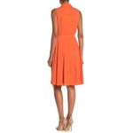 Nanette Lepore  Coral Pleat & Button Front Belted Dress Size 2 Photo 3