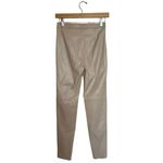 ZARA  Women's Beige High-Waist Skinny Faux Leather Ankle Pants Size XS Photo 2