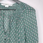 Veronica Beard  Amato Paisley Silk Peasant Top in Seaglass Multi‎ Size 6 Photo 7