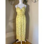 J for Justify Yellow Daisy Wide Leg Cropped Jumpsuit Junior's Medium Photo 2