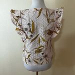 Ted Baker  Womens Adaale Blouse Light Pink Leaf Button Ruffle Sleeve Eyelet 2/US6 Photo 5