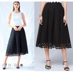 White House | Black Market  Black Lattice Pattern Lace Skirt women’s size 4 Photo 1
