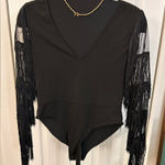 SheIn Sheer tassel sleeve body suit Photo 0
