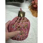 Vintage Hand Made Beaded Cloth Bag Drawstring Pouch Beggars Bag Photo 2