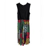 Eshakti  Black and Multicolor Patchwork Midi Dress Photo 1