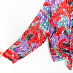 Vintage Red Sheer Floral Print Blouse Size undefined Photo 3