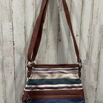 The Sak Canvas Stripe Shoulder Bag Boho Peace Sign Everyday Retro Photo 0