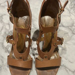 Ivanka Trump Tan Strappy Sandals with Block Heel Photo 0