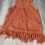 Other Follows Orange Coral Pink Crochet Fringe Tank Top; Medium Women's Photo 0