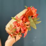 Vintage 50s Lily Flower Pillbox Hat Multi Photo 2