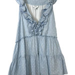 Crown & Ivy Large Top Light Blue Swiss Dot Tiered Ruffle Babydoll Soft Girl 1731 Photo 0