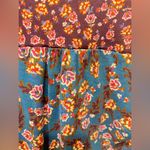 Anthropologie  Blouse Top Maroon Pink Floral Shirt Size medium Long Sleeve V Neck Photo 4