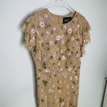 Mac Duggal  9086 Embellished High Neck Flutter Sleeve Gown Size 6 Nude Pink Photo 4