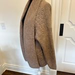 Frye  Open Front Mixed Texture Cable Knit Cardigan Sweater Heather Brown NEW Photo 3