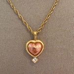 Gold tone Heart light pink Pendant Necklace Photo 0