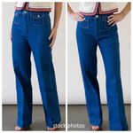 RE/DONE  Originals 70s Pocket Wide Leg Jeans Size 25 Blue Photo 1