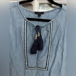 J.Crew Sleeveless Chambray Tassel Beach Tunic Swim Pool Coverup Size Large L Photo 4