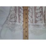 Show Me Your Mumu  Ivory Lace Champagne Ruffle BOHO Dress Wedding Cap Sleeve SZ S Photo 6