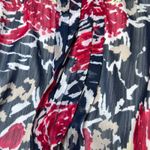 Christopher & Banks  V Neck Blouse Womens Medium Red Floral Print Business Chifon Photo 7