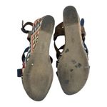 Levi's Levi’s Heels Women Size 8 Slingback Platform Blue Canvas Wedge Bohemian Open Toe Photo 10