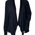 INC International Concepts Blazer Womens Large Navy Black Open Front Waterfall Photo 0