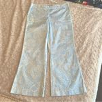 EXPRESS Y2K Baby Blue Wide Leg Capri Editor Pant Size 2 Paisley Vintage Vtg Photo 0
