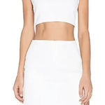 NBD REVOLVE  Skirt Womens Large White Glam Cutout Straight‎ Solid Zip Pencil Mini Photo 0