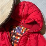 Missoni Denim Red/ Plaid Cinched Waist Puffer Down Jacket Size 6 Red Photo 5