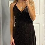 Y2K Sele Black & Gold Halter Dress Size M Photo 0