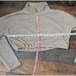 Urban Outfitters  Tan Cropped Teddy Quarter-Zip Pullover Photo 4