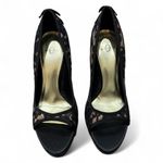 Joey O Women’s Black Lace Peep Toe Stiletto Heels Size 8.5 Photo 1