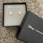 BaubleBar NEW Disney x  Minnie Mouse Gold and Rhinestone Stud Earrings Photo 1