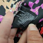 Worthington Magenta Animal Print Ruffled Sleeveless Satin Blouse Size Large Photo 6