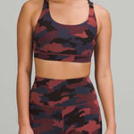 Lululemon  Energy Bra In Heritage 365 Camo Smoky Red Night Sea Multi Sz 12 Photo 0