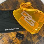 Dolce & Gabbana Dolce &‎ Gabbana D&G Rhinestone Embellished Clear Orange Vinyl Tote Bag Photo 11