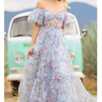 Sherri Hill  Light Blue Tulle Floral Printed Prom/Pageant Dress Photo 3