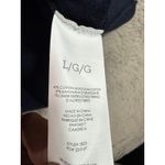 CAbi Womens Cardigan Top L Navy Blue 3/4 Sleeve Ruched Knit Button Front Girl Photo 3