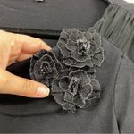 Cache  Black Ruched Long Sleeve Blouse Womens S Scoop Neck Rosettes Whimsigoth Photo 1