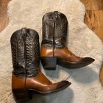 Tony Lama Vintage  Boots Size 8.5 Womens Two Tone Brown Cowboy Western Pointed Photo 1